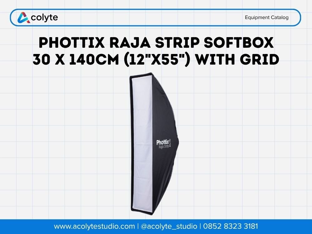 Phottix Raja Strip Softbox 30 x 140cm (12"x55") dengan Grid