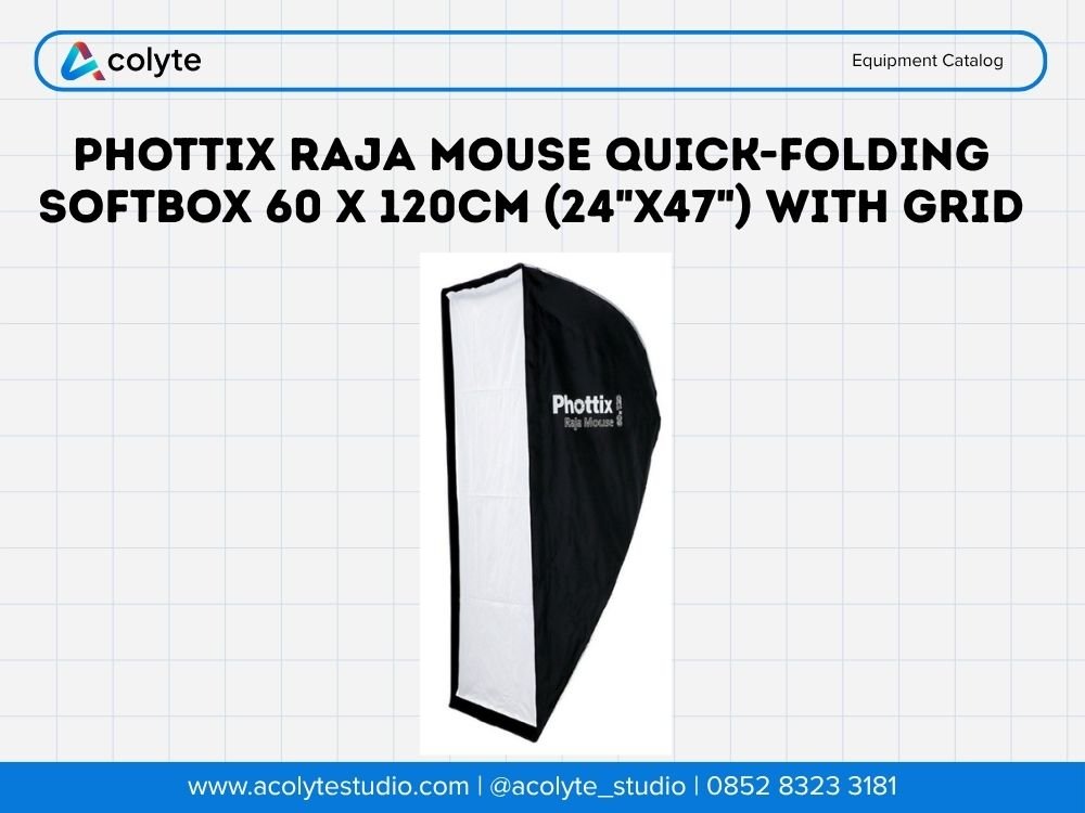 Phottix Raja Mouse Quick-Folding Softbox 60 x 120cm (24"x47") dengan Grid