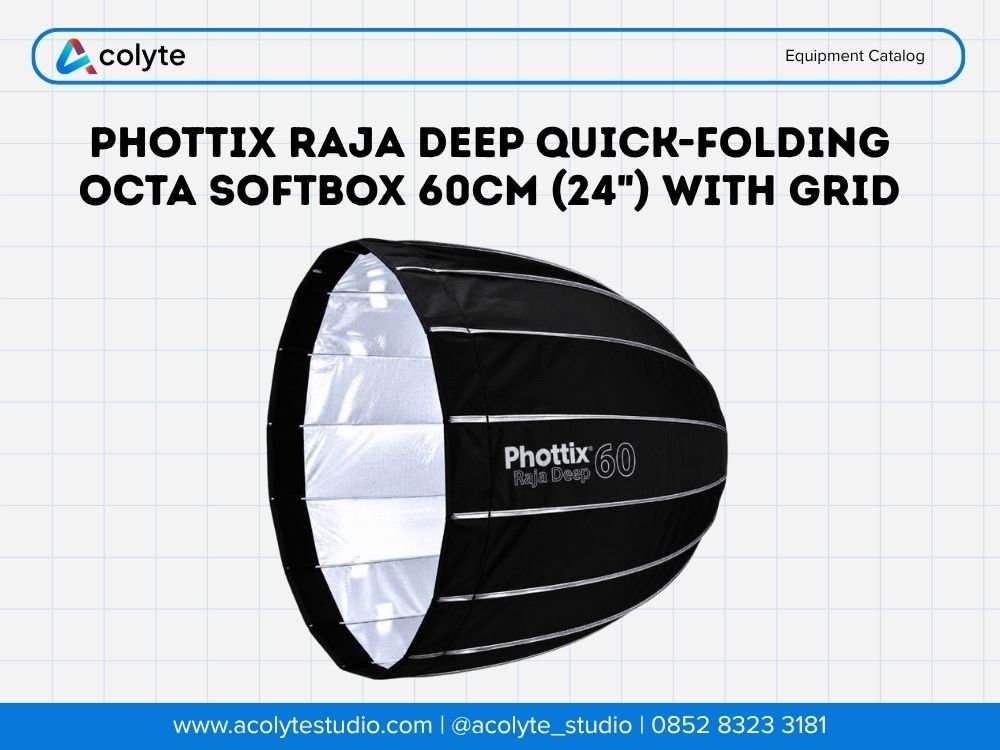 Phottix Raja Deep Quick-Folding Octa Softbox 60cm (24") dengan Grid